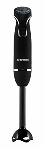 Promo 🌟 Chefman Immersion Blender 300-Watt Turbo 12 Speed Stick Hand Blender, Powerful Ice Crushing Design Purees Smoothies, Sauces & Soups, Detachable Heat Resistant Plastic Blade Guard Protects Pots, Black 🎁