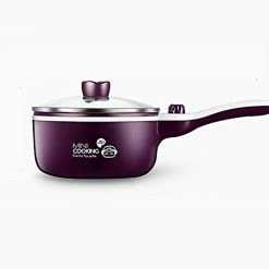 Cheap ✔️ SHIEM Mini Electric Wok 1 Liter, 800-watt Extended Anti-Scald Handle, Three-Hole Safety Power Cord At The Bottom Electric Frying Pan, Visualized Glass Cover, Purple 🤩