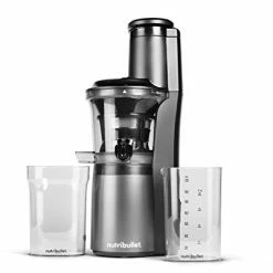 New 🔥 Nutribullet Slow Juicer, Slow Masticating Juicer Machine, Easy To Clean, Quiet Motor & Reverse Function, BPA-Free, Cold Press Juicer With Brush, 150 Watts, Charcoal Black, NBJ50300 ⭐