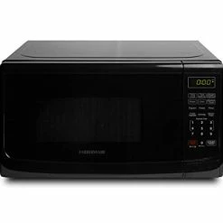 Best Pirce ✔️ Farberware Compact Countertop Microwave Oven, 0.7 Cu. Ft. 700-Watt With LED Lighting, Child Lock, Easy Clean Grey Interior, Retro Black 😍