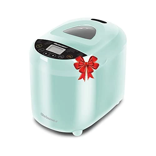 New 💯 Elite Gourmet EBM8103M Programmable Bread Maker Machine, 3 Loaf Sizes, 19 Menu Functions Gluten Free White Wheat Rye French And More, 2 Lb, Mint 👍