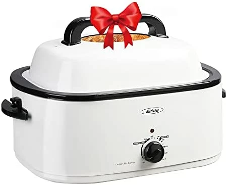 Discount ๐ฅฐ 30lb 26-Quart Roaster Oven, Electric Roaster Oven With Viewing Lid, Sunvivi Turkey Roaster With Unique Defrost/Warm Function, Large Roaster With With Removable Pan & Rack , Stainless Steel, White โ๏ธ - Image 8