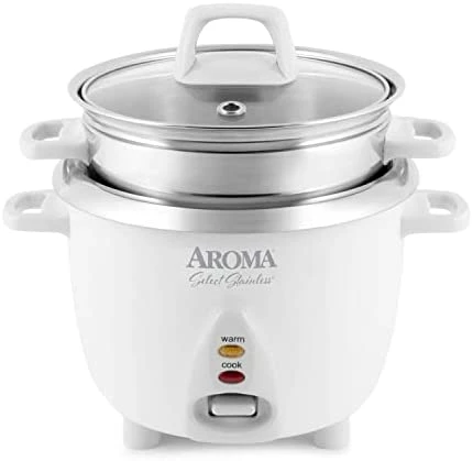 Flash Sale ๐คฉ Aroma Housewares 6-Cup (Cooked) / 1.2Qt. Select Stainless Pot-Style Rice Cooker, & Food Steamer, One-Touch Operation, Whit ๐ฅ - Image 6