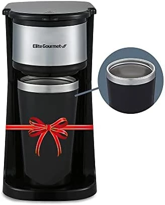 Best deal 🤩 Elite Gourmet EHC113M Personal Single-Serve Compact Coffee Maker Brewer Includes 14Oz. Stainless Steel Interior Thermal Travel Mug, Compatible With Coffee Grounds, Reusable Filter, Min ❤️ - Image 6