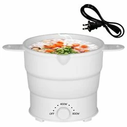 Best Pirce ✨ Kanee Portable Foldable Electric Hot Pot Cooker, Mini Electric Cookware Water Steamer,10 Minutes Fast Water Boiling Pot, Food Heating Container, Dry-Boil Protection, Two Heating Speed,110V US Plug, 40 Oz 😉