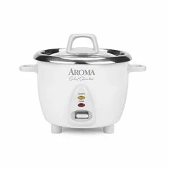 Best Sale 🤩 Aroma Housewares Select Stainless Rice Cooker & Warmer With Uncoated Inner Pot, 6-Cup(cooked) / 1.4Qt, ARC-753SG, Whit 😀