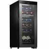 Best deal 🔥 NutriChef PKCWCDS188 Dual Zone Cooler For White And Red Wines Chiller, Freestanding Compact Countertop Mini Fridge 18 Bottle W/Digital Control, Black ⌛