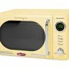 Cheapest 👏 Nostalgia Retro Compact Countertop Microwave Oven, 0.7 Cu. Ft. 700-Watts With LED Digital Display, Child Lock, Easy Clean Interior, Yellow ⌛