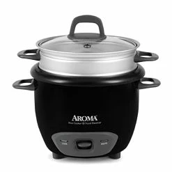 Buy 😍 Aroma Housewares 6-Cup (Cooked) Pot-Style Rice Cooker And Food Steamer, Black ARC-743-1NGB ✨