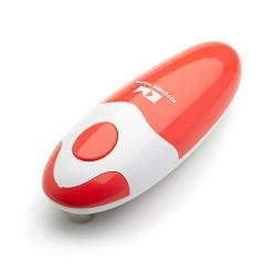 Wholesale ❤️ Kitchen Mama Electric Can Opener: Open Your Cans With A Simple Push Of Button - Smooth Edge, Food-Safe And Battery Operated Handheld Can Opener(Red) 🔔