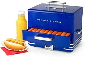 Best Pirce 🌟 Nostalgia Extra Large Diner-Style Steamer, 20 Hot 🐕 Dogs And 6 Bun Capacity, Perfect For Breakfast Sausages, Brats, Vegetables, Fish, Cob ✔️ - Image 4