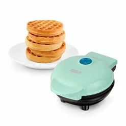 Cheapest 💯 DASH Mini Maker For Individual Waffles, Hash Browns, Keto Chaffles With Easy To Clean, Non-Stick Surfaces, 4 Inch, Aqua 👏