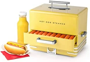Best Pirce 🌟 Nostalgia Extra Large Diner-Style Steamer, 20 Hot 🐕 Dogs And 6 Bun Capacity, Perfect For Breakfast Sausages, Brats, Vegetables, Fish, Cob ✔️ - Image 9