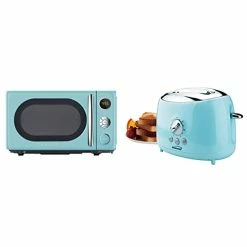 Best reviews of 🔔 Galanz GLCMKA07BER-07 Retro Microwave Oven, LED Lighting, Pull Handle Design, Child Lock, Bebop Blue, 0.7 Cu Ft & Brentwood Appliances Cool-Touch 2-Slice Retro Toaster With Extra-Wide Slots (Blue) 👍