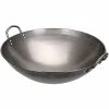 Top 10 👍 UXZDX Wok - Binaural Stainless Steel Pot Uncoated Non-stick Pan Uncoated Old-fashioned Iron Pan Round Bottom 🎉