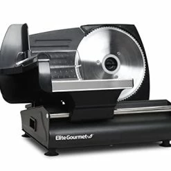 Best Sale 🛒 Elite Gourmet EMT-625B Ultimate Precision Electric Deli Food Meat Slicer Removable Stainless Steel Blade, Adjustable Thickness, Ideal For Cold Cuts, Hard Cheese, Vegetables & Bread, 7.5”, Black 🔔