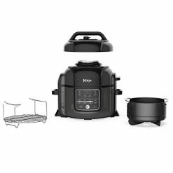 Brand new 🔔 NINJA Foodi Cooker, Steamer & Air W/TenderCrisp Technology Pressure Cooker & Air Fryer All-in-One, 6.5 Quart W/dehydrate, Black/Gray (Renewed) 💯