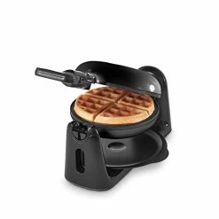 Buy 🧨 DASH Flip Belgian Waffle Maker With Non-Stick 🧥 Coating For Individual 1" Thick Waffles – Black ⌛