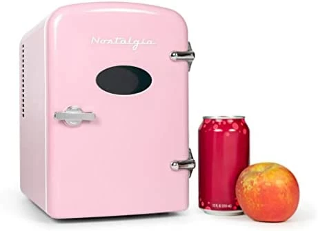 Top 10 🥰 Nostalgia RF6RRBK Retro 6-Can Personal Cooling And Heating Mini Refrigerator With Eraser Board Door Carry Handle And Display Window For Home, Office, Car, Boat Or Dorm Room, Black 👍 - Image 8