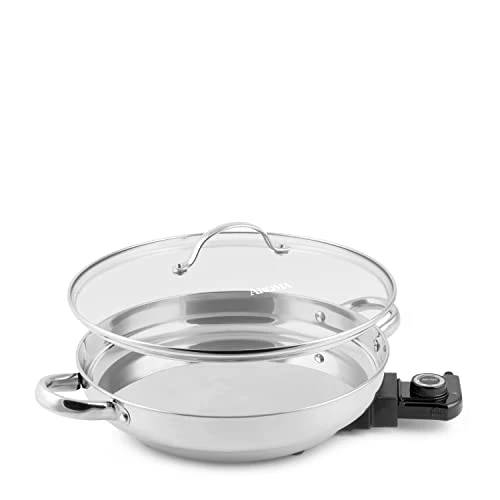 Budget π Aroma Housewares AFP-1600S Gourmet Series Stainless Steel Electric Skillet 11.8 Inches π - Image 2