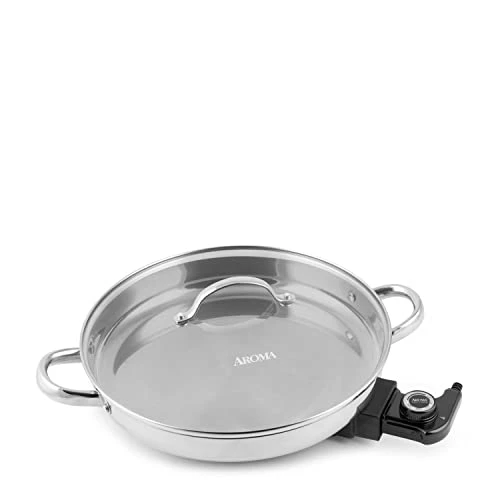Budget π Aroma Housewares AFP-1600S Gourmet Series Stainless Steel Electric Skillet 11.8 Inches π