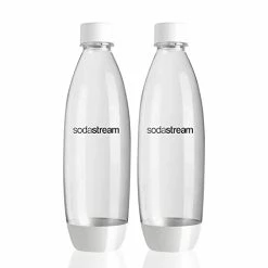 New โ Sodastream 1l Carbonating Bottles - Fit To Source/Genesis Deluxe Makers (Twin Pack) (White) ๐
