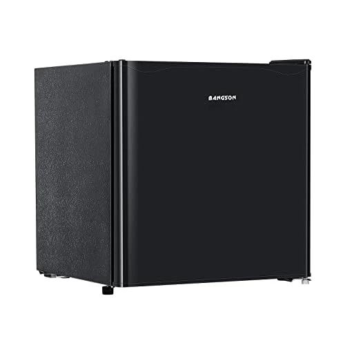Outlet ✨ BANGSON Mini Fridge For Bedroom, 1.6 Cu.Ft Mini Fridge With Freezer,Adjustable Temperature And Leveling Leg, Reversible Single Door, Compact Refrigerator Dorm, Office, Bar And Outdoors 🌟
