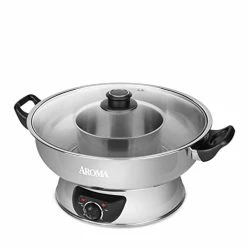 Outlet 😀 Aroma Housewares Aroma Stainless Steel Hot Pot, Silver (ASP-600), 5 Quart 🌟