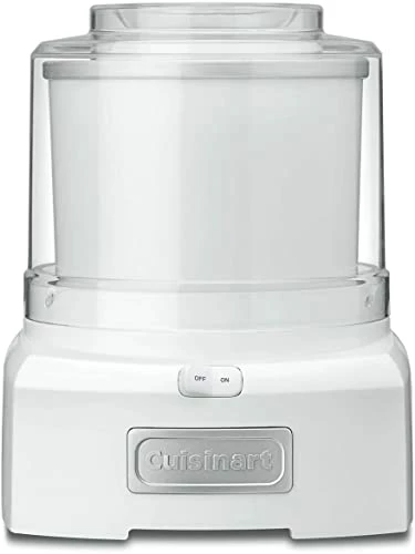 New 🎉 Cuisinart ICE-21P1 1.5-Quart Frozen Yogurt, Ice Cream And Sorbet Maker, Double Insulated Freezer Bowl Elminates The Need For Ice And Makes Frozen Treats In 20 Minutes Or Less, White ✨