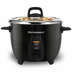 Brand new 🔔 Elite Gourmet ERC-2010B Electric Rice Cooker With Stainless Steel Inner Pot Makes Soups, Stews, Porridge's, Grains And Cereals, 10 Cups Cooked (5 Cups Uncooked), Black 🧨
