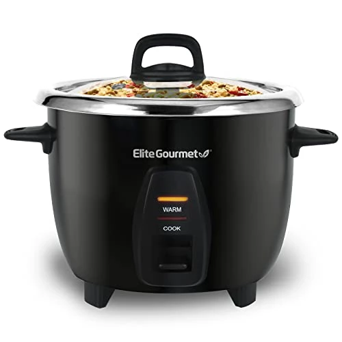 Brand new ๐ Elite Gourmet ERC-2010B Electric Rice Cooker With Stainless Steel Inner Pot Makes Soups, Stews, Porridge's, Grains And Cereals, 10 Cups Cooked (5 Cups Uncooked), Black ๐งจ