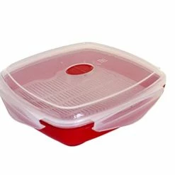 Best Pirce ❤️ Dependable Industries Inc. Essentials Vented Microwave Steamer Cooks Vegetables Fish Meats Poultry Rice BPA F ✔️