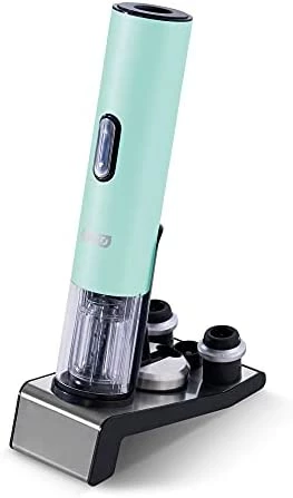 Outlet 🎁 Dash Serve & Preserve Wine Set – Rechargeable Electric Wine Preservation System – Wine Bottle Opener, Vacuum Sealer, 2 Reusable Caps + Charging Base – Black 🎁 - Image 9