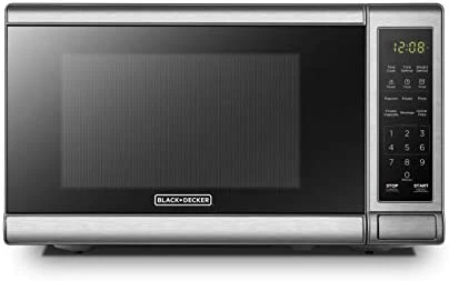Coupon ❤️ BLACK+DECKER EM720CB7 Digital Microwave Oven With Turntable Push-Button Door, Child Safety Lock, 700W, Stainless Steel, 0.7 Cu.ft 🎉 - Image 5