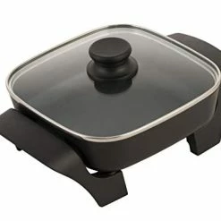 Cheapest ⭐ Brentwood Appliances SK46 8-Inch Nonstick Electric Skillet With Glass Lid, One Size, Black ✔️