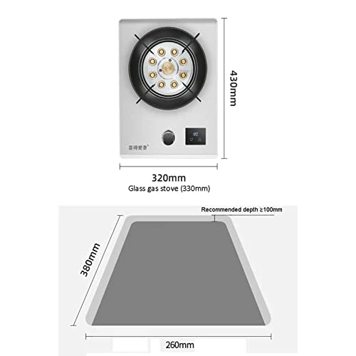 Discount π― ZXFF 32CM Built-in Gas Cooker, 7.2KW Nine-chamber Flame Wok Burner, Thickened Tempered Glass, (Anti-scalding Logo + Extinguishing Protection + Timing Off The Fire (Color : B, Size : LPG) π₯° - Image 2