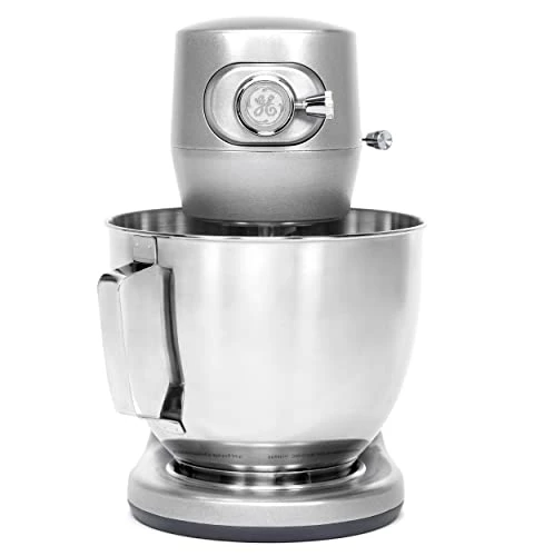 Flash Sale ๐ GE Tilt-Head Electric Stand Mixer | 7-Speed, 350-Watt Motor | Includes 5.3-Quart Bowl, Flat Beater, Dough Hook, Wire Whisk & Pouring Shield | Countertop Kitchen Essentials | Granite Gray ๐ - Image 3