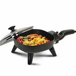Top 10 ✨ Elite Gourmet EFS-400 Personal Stir Fry Griddle Pan, Rapid Heat Up, 600 Watts Non-stick Electric Skillet With Tempered Glass Lid, Size 7" X 7" 🎁