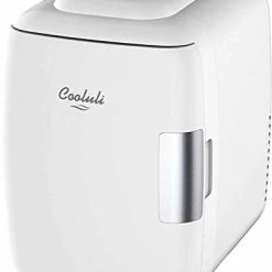 Buy 🥰 Cooluli Skincare Mini Fridge For Bedroom - Car, Office Desk & Dorm Room - Portable 4L/6 Can Electric Plug In Cooler & Warmer For Food, Drinks, Beauty & Makeup - 12v AC/DC & Exclusive USB Option, White 🥰