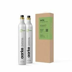 Budget 🔥 Aarke (425g / 60L, 2-Pack) CO2 Carbonator Soda Machine Refill Cylinder | Compatible With All Aarke Carbonator & Most Soda Machines | Makes Up-To 120L Of Carbonated Wat 🥰