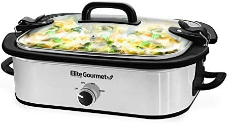 Buy 💯 Elite Gourmet MST-900V Electric Ceramic XL Jumbo Slow Cooker, Adjustable Temp, Entrees, Sauces, Stews & Dips, Dishwasher Safe Glass Lid & Crock (8.5 Quart, Stainless Steel) ✨ - Image 9