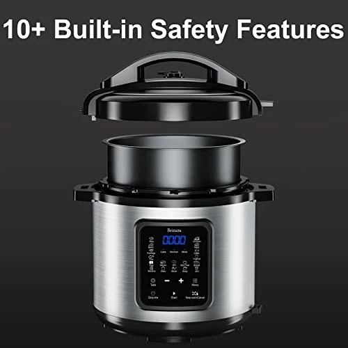 Coupon 😉 Beizuzu Electric Pressure Cooker 9-in-1, 6-qt Multi-Functional Built-in Programs Pressure Pot, 10+ Safety-Features Multicooker, Slow Cooker, Rice Cooker, Steamer, Sauté, Yogurt Maker, Warmer & Sterilizer W/ Measuring Cup & Stainless Steel Rack 🔥 - Image 4