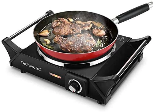Wholesale โ๏ธ Techwood Hot Plate Portable Electric Stove 1500W Countertop Single Burner With Adjustable Temperature & Stay Cool Handles, 7.5โ Cooktop For Dorm Office/Home/Camp, Compatible For All Cookwares ๐ - Image 9