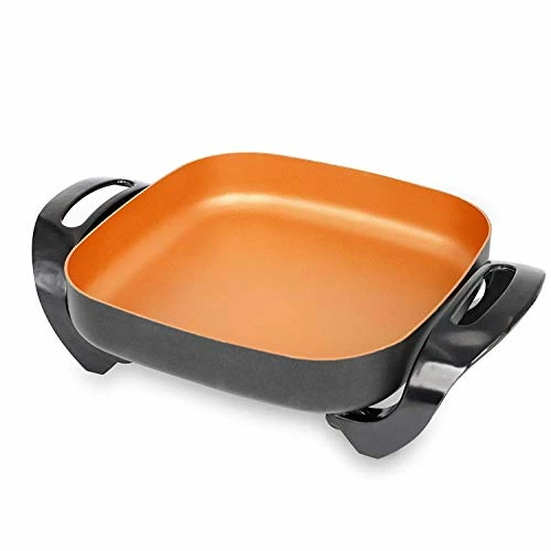 Flash Sale ❤️ Caynel 12'' Nonstick Electric Skillet With Glass Lid, Titanium 🧥 Coating, Aluminum Body, 1400 Watts, Adjustable Temperature Controller Goes Up To 460 Degrees For Fry, Bake, Steam Or Simmer,Easy To Clean ⭐ - Image 2