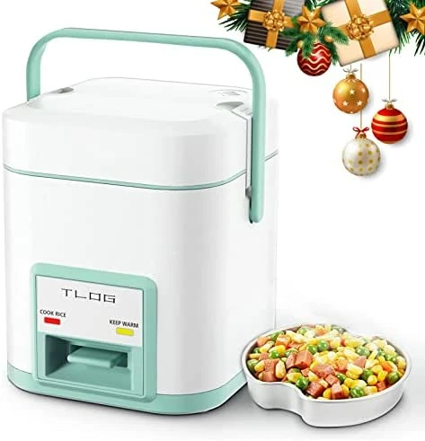 Best deal 😍 TLOG Mini Rice Cooker 2.5-Cup Uncooked(5-Cup Cooked), Healthy Ceramic 🧥 Coating 1.2L Small Rice Cooker For 1-3 People, Portable Travel Rice Cooker With Steam Tray, Rice Maker For Grains, White Rice, Oatmeal, Veggies Grey 😀 - Image 6