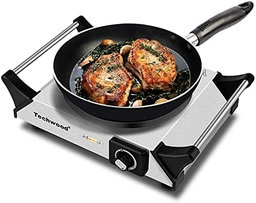 Wholesale โ๏ธ Techwood Hot Plate Portable Electric Stove 1500W Countertop Single Burner With Adjustable Temperature & Stay Cool Handles, 7.5โ Cooktop For Dorm Office/Home/Camp, Compatible For All Cookwares ๐ - Image 13