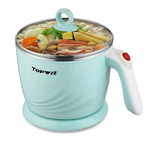 Outlet β Topwit Electric Hot Pot Mini, Electric Cooker, Noodles Cooker, Electric Kettle With Multi-Function For Steam, Egg, Soup And Stew With Over-Heating & Boil Dry Protection, Dual Power, 1.2L, Green π―