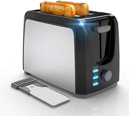 Buy 🔥 Evening Toaster 2 Slice Best Prime Toasters Stainless Steel Black Bagel Toaster Evenly And Quickly With 2 Wide Slots 7 Shade Settings And Removable Crumb Tray For Bread Waffles Stainless Steel,whit 🛒 - Image 7