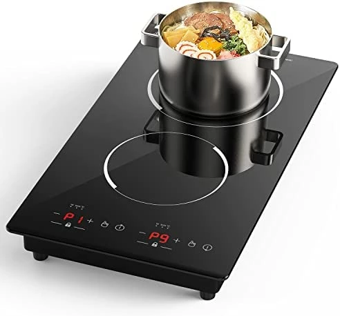 Cheapest 😍 GIHETKUT Double Induction Cooktop, Portable Induction Cooker With 2 Burner Independent Control, Ultrathin Body, 9 Temperature, 2300W-Multiple Power Levels, 2 Hour Timer, Safety Lock ❤️ - Image 6