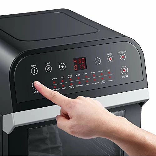 Best Sale 💯 GoWISE USA GW44800-O Deluxe 12.7-Quarts 15-in-1 Electric Air Fryer Oven With Rotisserie And Dehydrator + 50 Recipes QT, Black/Silver 🎁 - Image 4